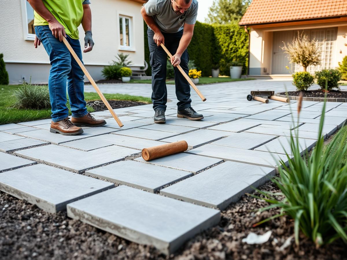 Pflasterarbeiten – Baustelle im Garten- und Landschaftsbau