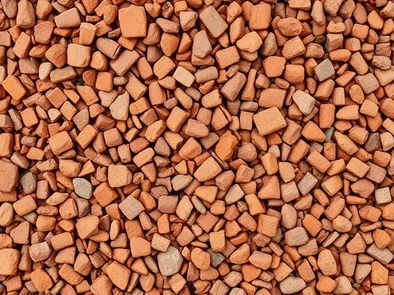Ziegelsplitt mit Körnung 8/16 – 16/32 mm – Nahaufnahme